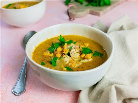 Soupe de poisson au maïs